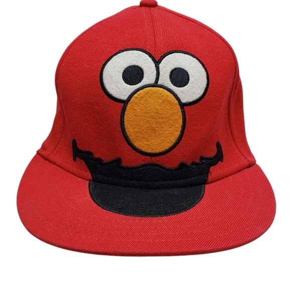 Sesame Street Elmo Fitted Cap Red Black Acrylic Wool Spandex - Picture 14 of 14